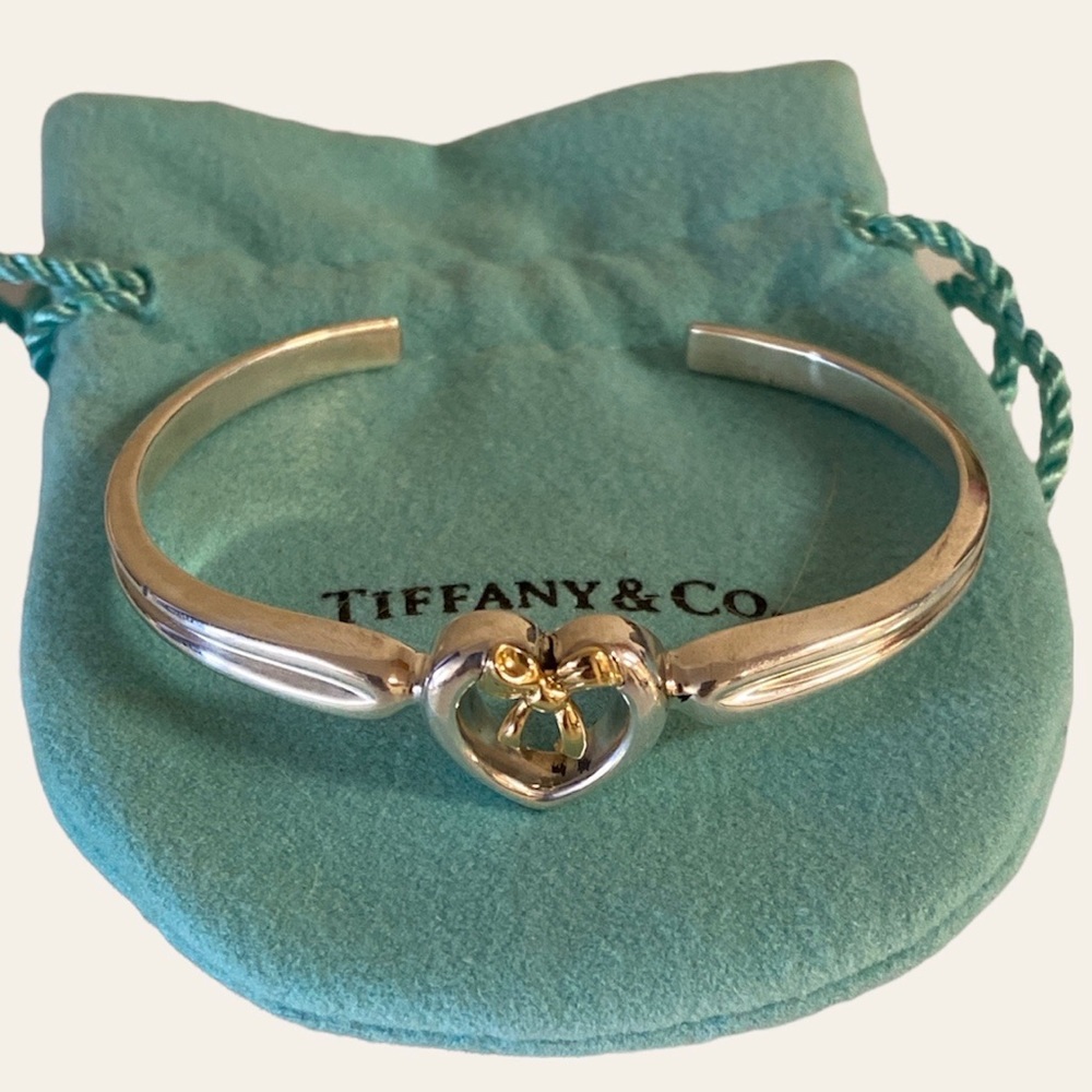 Authentic 1991 Tiffany & Co 925 750 Heart Bracelet Rare